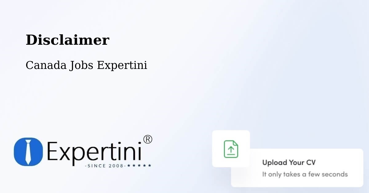 Disclaimer – Sydney - Canada Jobs Expertini